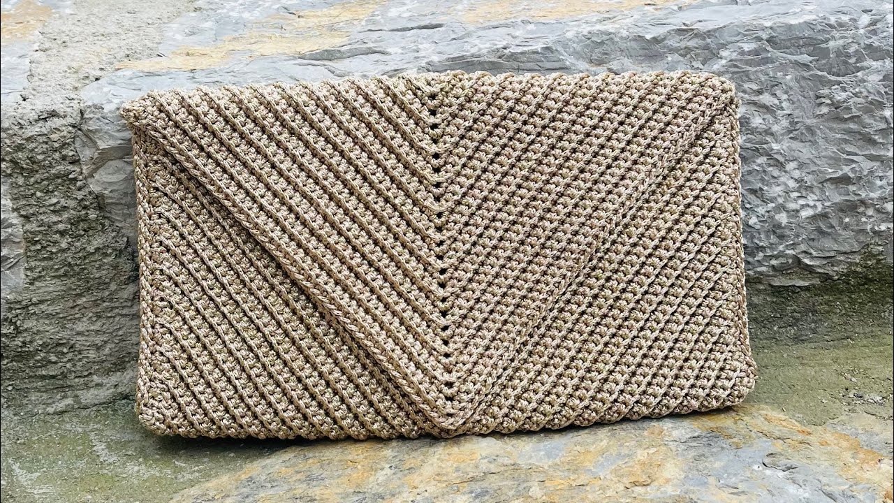 Çok Kolay Zarf Çanta Yapımı | Simli Makrome İp ile Clutch Çanta Tarifi | DIY Envelope Bag Making 👛✨