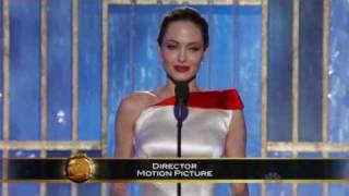 Golden Globes 2012 Angelina Jolie Presents Best Director