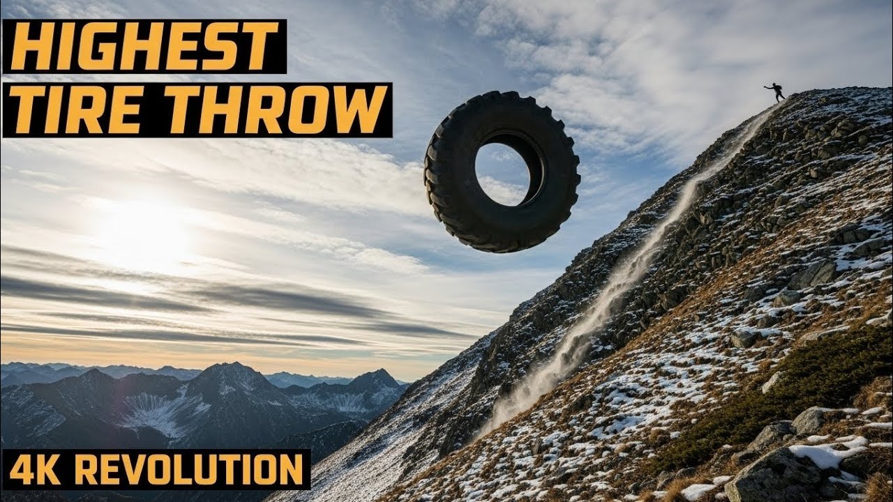 How Far Will It Go? Dropping a Tire from mountains