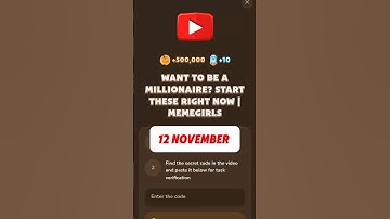 WANT TO BE A MILLIONAIRE? START THESE RIGHT NOW | MEMEGIRLS #memefi #code