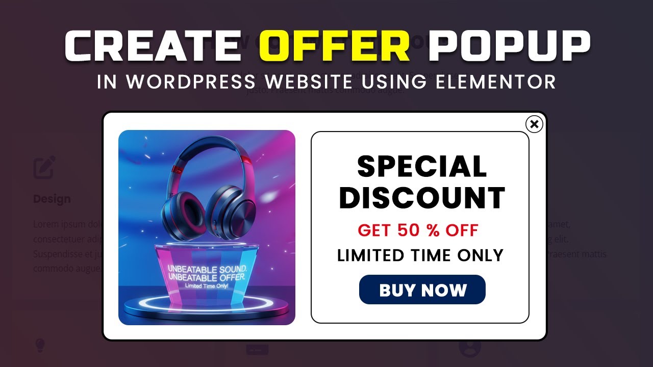 How to create offer popup in Elementor WordPress | Create offer popup in WordPress using Elementor
