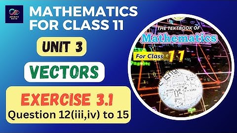 Exercise 3.1 (Q12 part iii, iv to Q15) | Vectors | Class 11 Mathematics | Sindh Board | Part 3