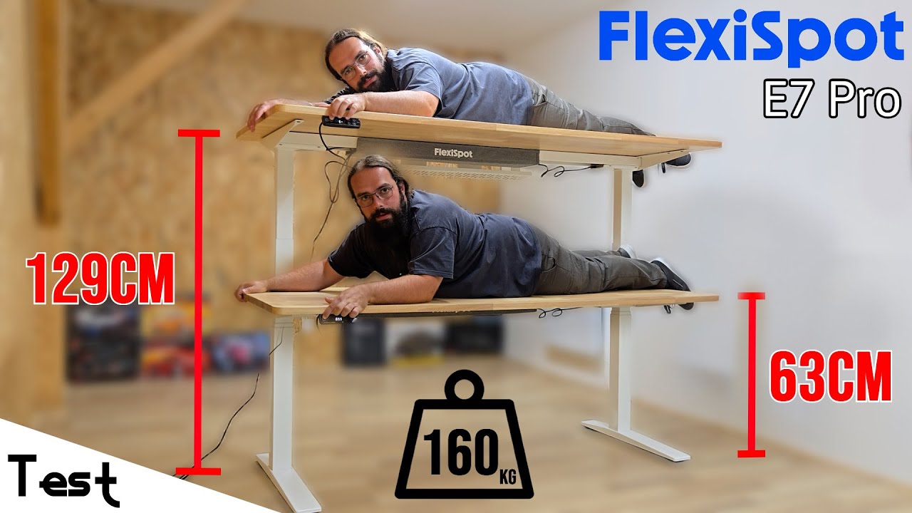 "Test" Ce bureau électrique peu soulever 160kg à 130cm 😮 "Flexispot E7 pro"