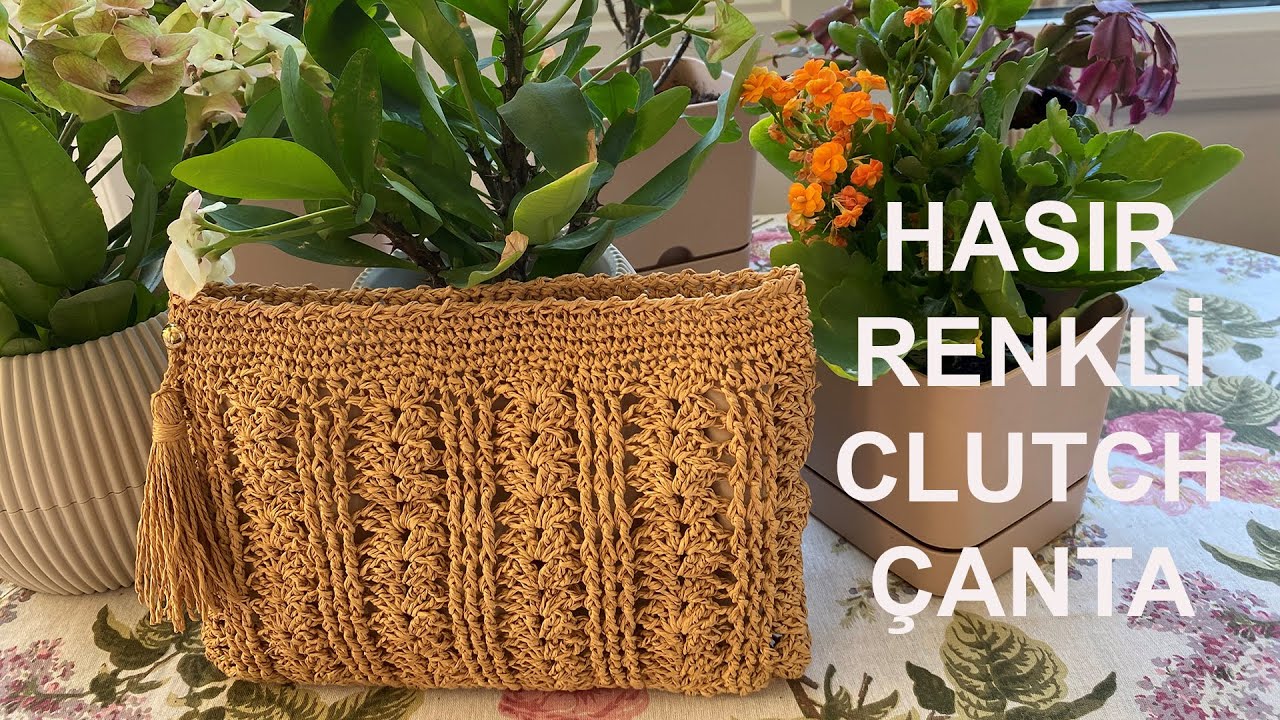 Hasır Renkli Clutch Çanta Yapımı