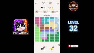 Meowdoku Level 32 walkthrough | full solution