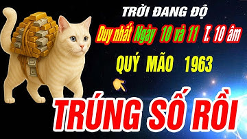 TRỜI ĐANG ĐỘ Tuổi QUÝ MÃO 1963 đúng 2 ngày duy nhất T10 âm THẦN TÀI BÁO MỘNG TRÚNG ĐỘC ĐẮC