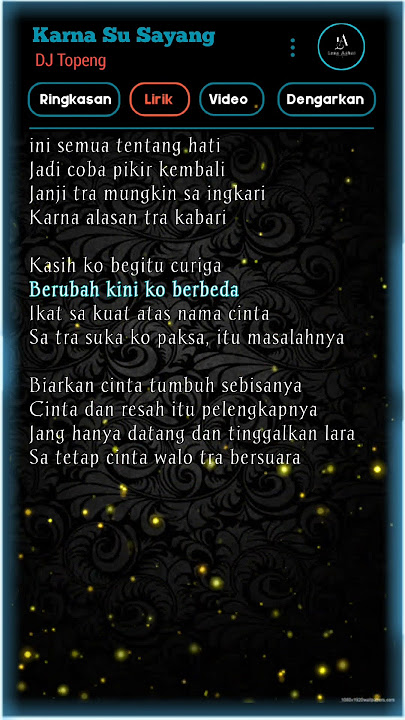 Lirik Lagu Dj karena su sayang||DJ Topeng||yang kalian cari!!!#djtopengofficial #djviral#djlirik