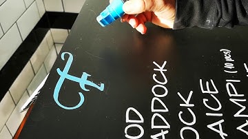 Chalkboard Menu Writing, Hand lettering menu writing on blackboard.