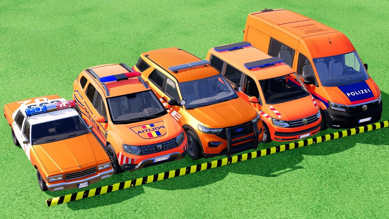 TRANSPORTING POLICE CARS, FIRE DEPARTMENT, AMBULANCE VEHICLES WITH TRAIN #65 ! Farming Simulator 22