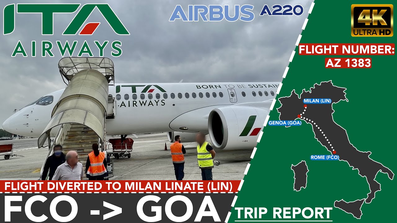 [TRIP REPORT] The first time that an ITA Airways A220 LANDS IN MILAN is due to BAD WEATHER IN GENOA!