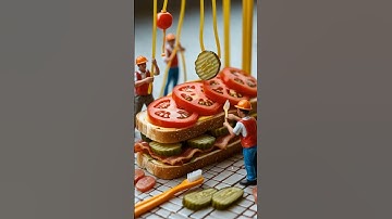 The Tiny sandwich Builders #ai #animation #food #foodie #trending #tinyworkers  #shorts #ytshorts