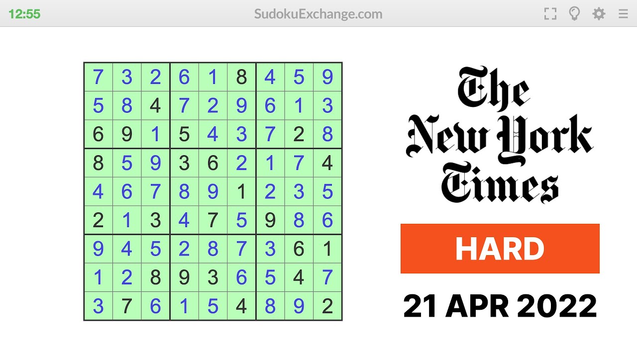 hidden-triples-again-new-york-times-sudoku-hard-level-21-april-2022