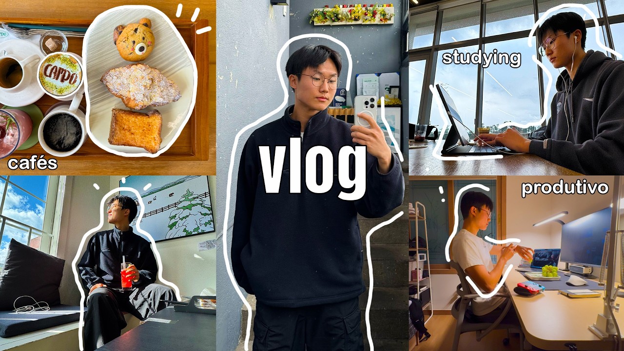 vida na coreia vlog: dias produtivos, study vlog, cafés, cozinhando, life updates, compras, etc!