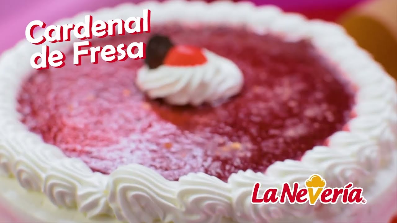 PASTEL HELADO CARDENAL DE FRESA. LA NEVERIA