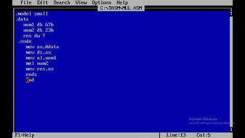 Practical 4-a:Write an ALP to multiply two given 8bit unsigned numbers