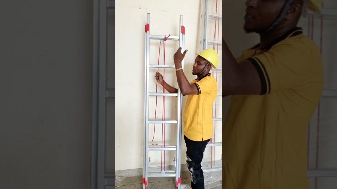 Aluminium Twin Extension Ladders With Pulley And Rope