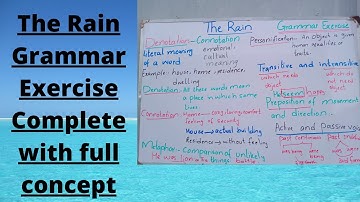 The Rain 10th class complete exercise grammar concepts in chapter 5// 10th class PTB English