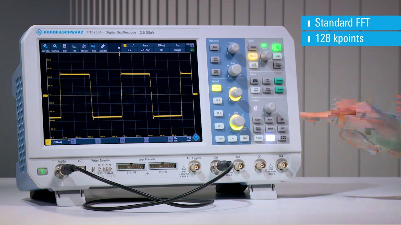 RTB2000 - Rohde & Schwarz - Mode d'analyse de fréquence - YouTube