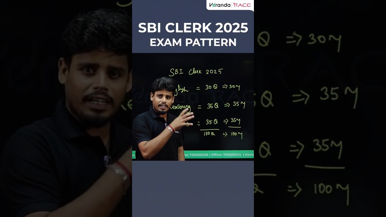 SBI CLERK 2025 PRELIMS EXAM PATTERN BY SURESH SIR ✨