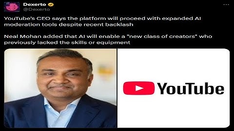 Bad Statement from Youtube CEO