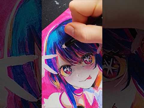 SPEED COLORING Ai Hoshino 星野アイ 💜🌌 [Oshi No Ko] #shorts #art #推しの子