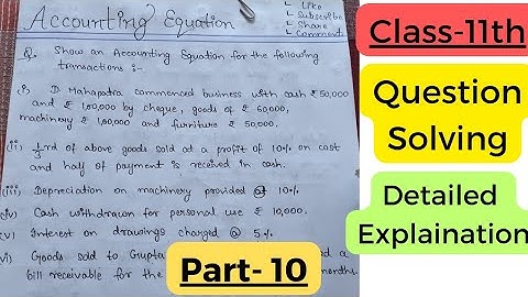 Numerical Question Solving📚Accounting Equation|T.S.Grewal book|@KRinstitute02 #study#account#viral