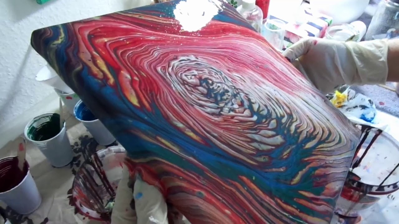 Fluid Art Swirl Acrylic Painting (no medium & silicon) - YouTube