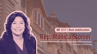 Rep. Monica Stonier's speech on rent stabilization (HB 1217)
