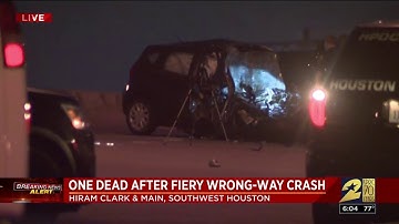 One dead after fiery wrong-way crash