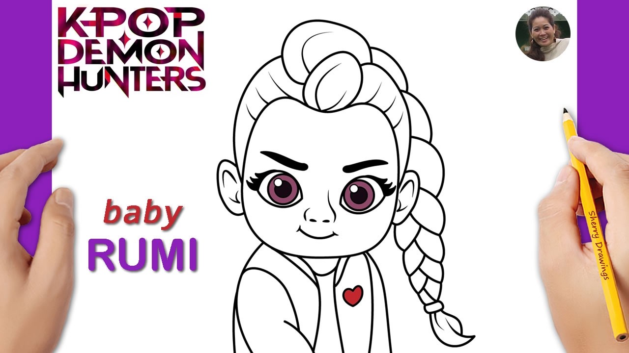 How to draw baby Rumi easy | KPop Demon Hunters Drawing - YouTube