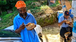 Jamaican Rastaman Cooking Sunday Dinner My Father is Cooking Today Outdoor Cooking Yard Man Style!!