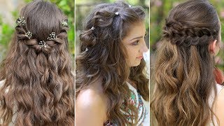 3 Easy Boho PROM Hairstyles | Half Up Hairstyles Compilation 2019 screenshot 4