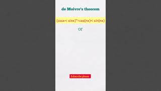 De Moivres Theorem