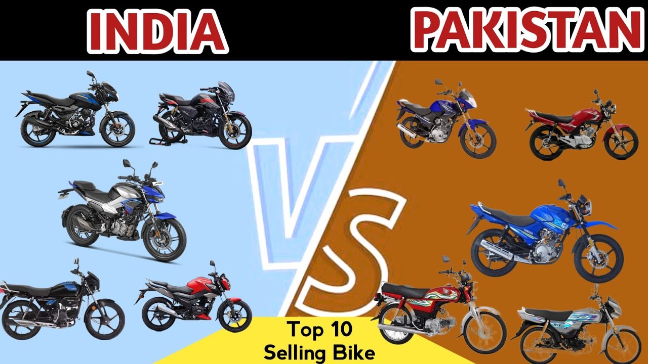 Full comparison India VS Pakistan Top 10 Selling Bike 2024