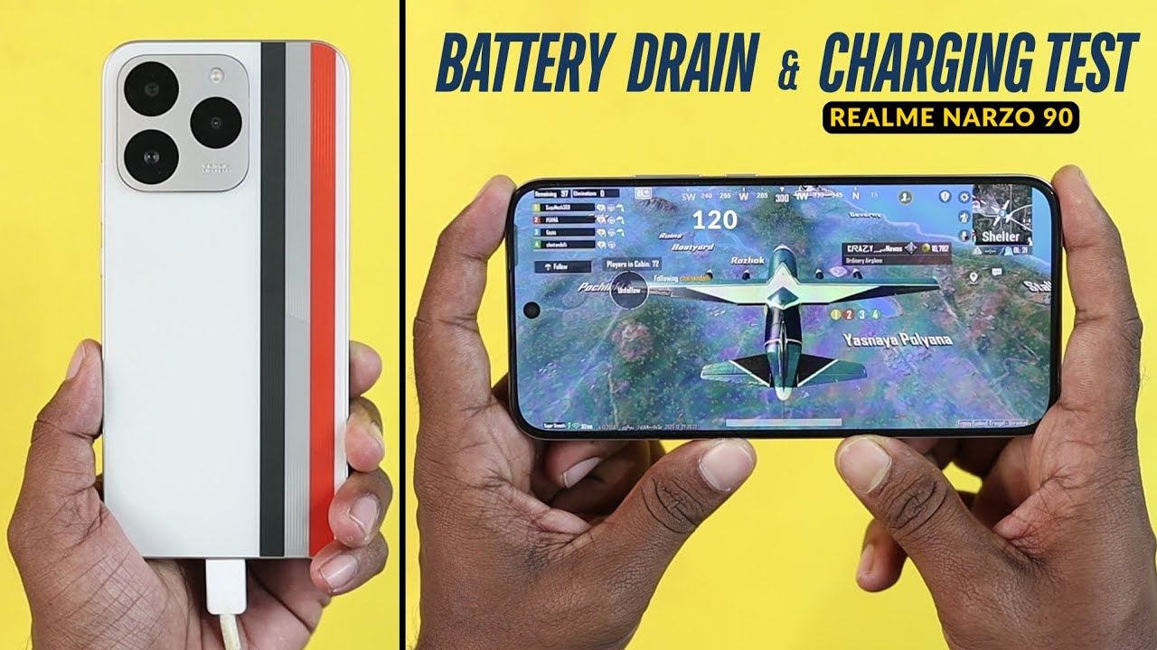 Realme Narzo 90 BGMI Battery Drain Test 🔥 100% to 0% | Charging Test 0–100% 😱