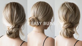 HOW TO: 3 EASY Low Bun Hairstyles 💕 Perfect for Prom, Weddings, Work