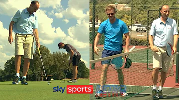 Nasser Hussain takes on AB de Villiers at golf & tennis