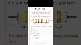 Semiconductors Only NEET toppers can decode this resistor. NEET  JEE  Class 11th &amp; 12th physics