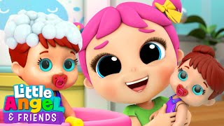 Princess Jill's Bath Song Play with Dolls! | Little Angel And Friends Kid Songs