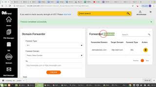 How to create a domain forwarder in OVIPanel?