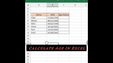 Calculate Age in excel | #shorts #excel #msexcel #ytshorts #quickexcelknowledge