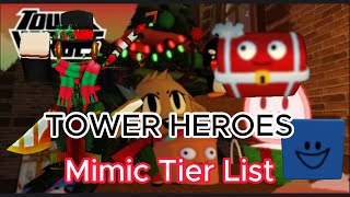 Ranking ALL TOWER HEROES MIMIC SKINs || Roblox tower heroes