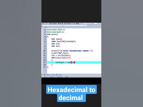 C Program to convert hexadecimal number to decimal number [code ...