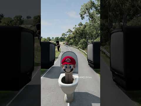 Skibidi Toilets & Speakerman Bollard TV Trap Crush – BeamNG.drive