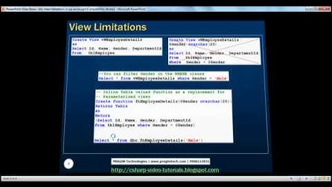 Part 42  View limitations in sql server