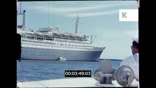 S.S. Rotterdam Cruise Ship, 1960s Caribbean, 16mm
