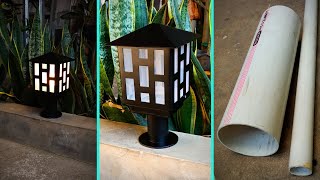 Как сделать квадратный садовый светильник из трубы ПВХ. Минималистские квадратные садовые фонари