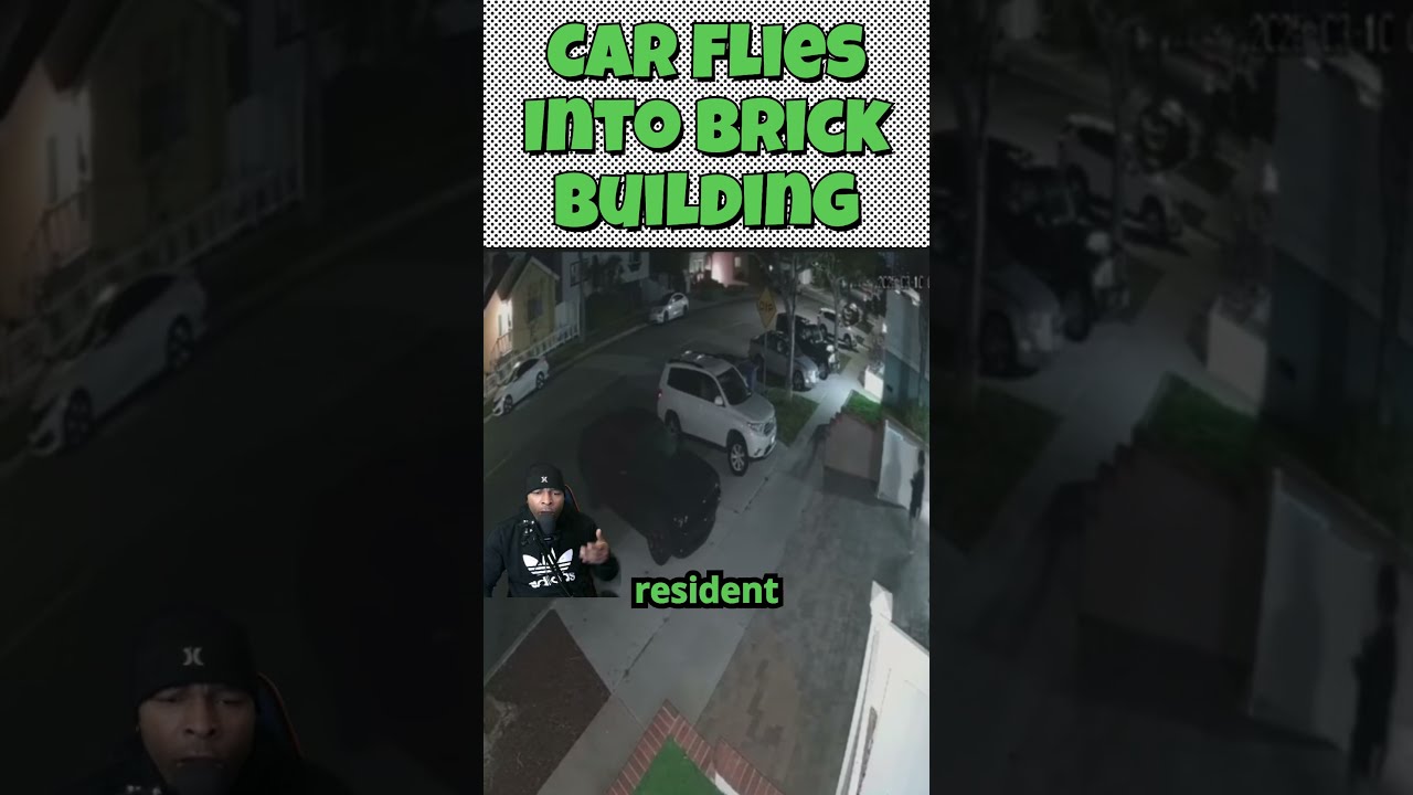 Dramatic Footage Shows Car Flying Into Brick Building