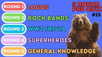 The 5 Round Pub Quiz | Logos, Rock Bands, WW2 Trivia, Superheroes & General Knowledge (15)
