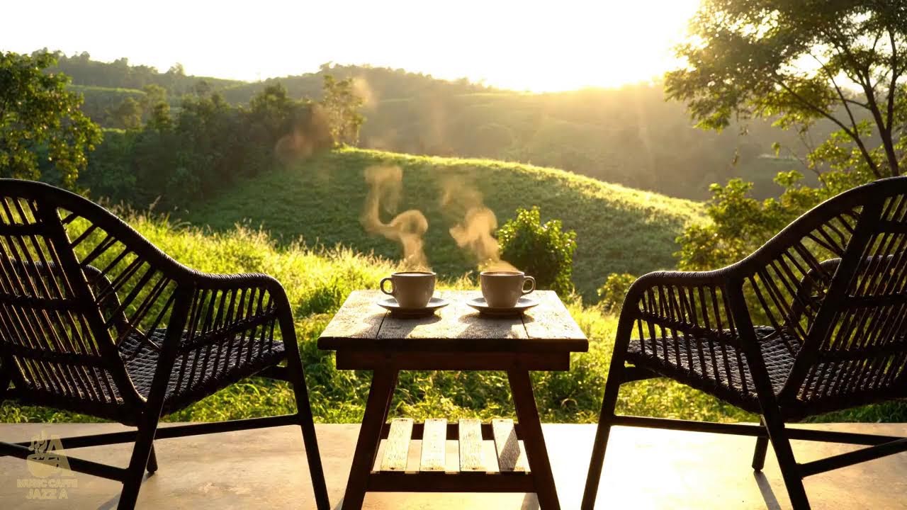 #2 Relaxing Jazz Cafe Ambience for Stress Relief | Gentle Jazz Piano with Nature Sounds for Work ☕☕☕